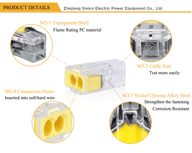 222-415 Terminal Wire Connector Compact Connector 5 lever terminal block connector 28-12 Awg